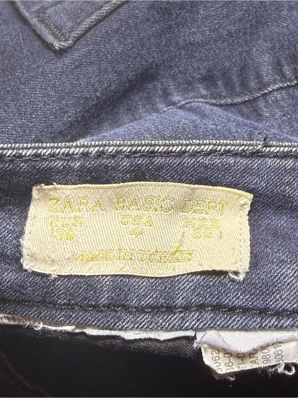 Zara Vintage Rare Basic Deluxe Denim Department Blue Dark Wash Jeans Size US 4 - Picture 8 of 11